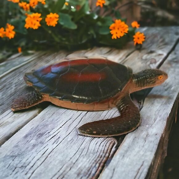 Realistic Sea Turtle Figure Diorama Shadow Box Cake Topper Aquatic Plastic Toy - Picture 13 of 16